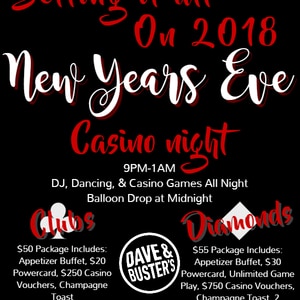 NYE at Dave & Buster’s “Betting it All on 2018”