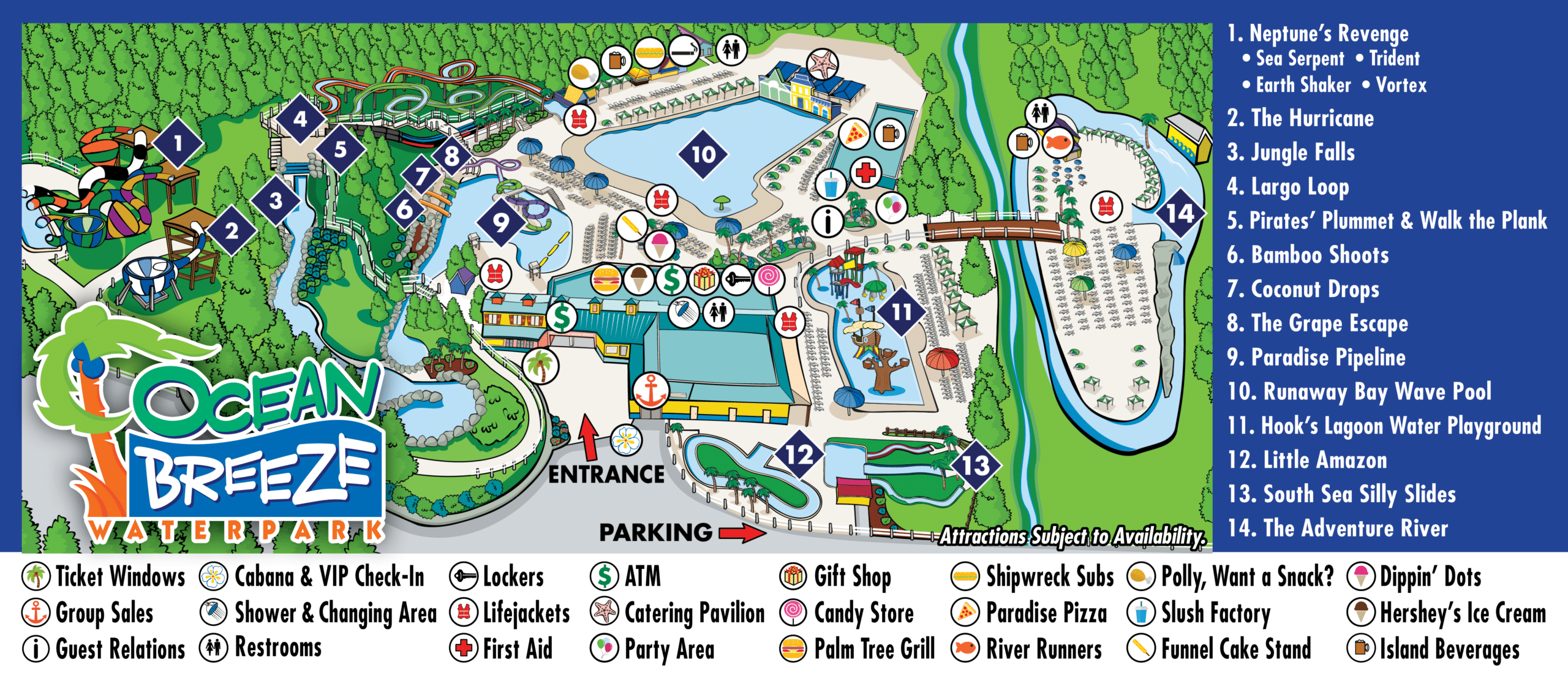 ocean breeze waterpark menu ocean breeze waterpark menu